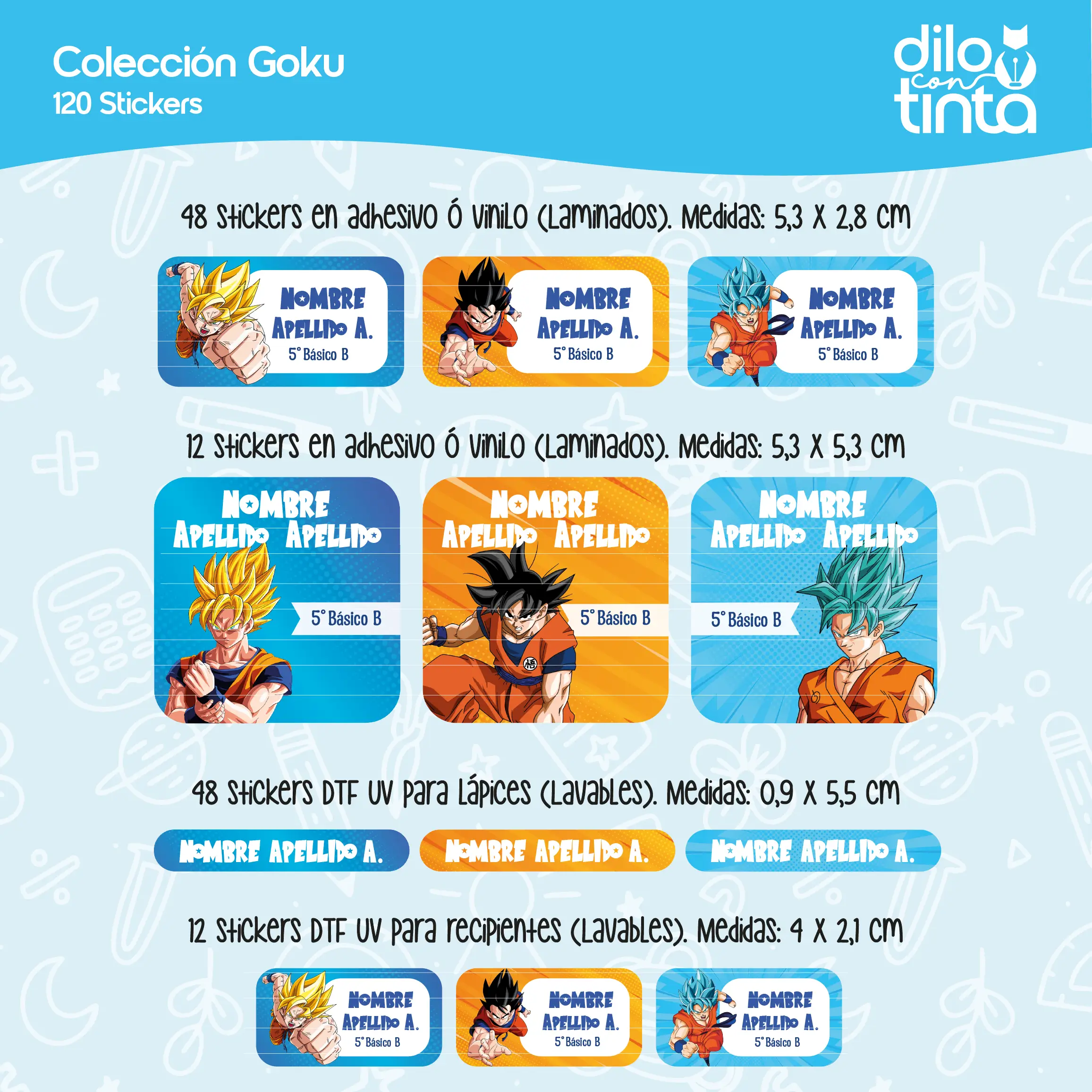Stickers escolares Goku