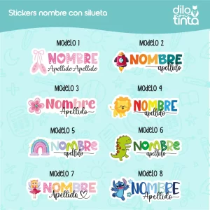 Stickers nombre con silueta