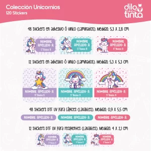 Stickers escolares Unicornio