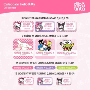 Stickers escolares Kitty y amigos