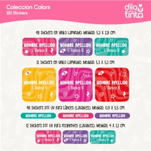 Stickers escolares Colors